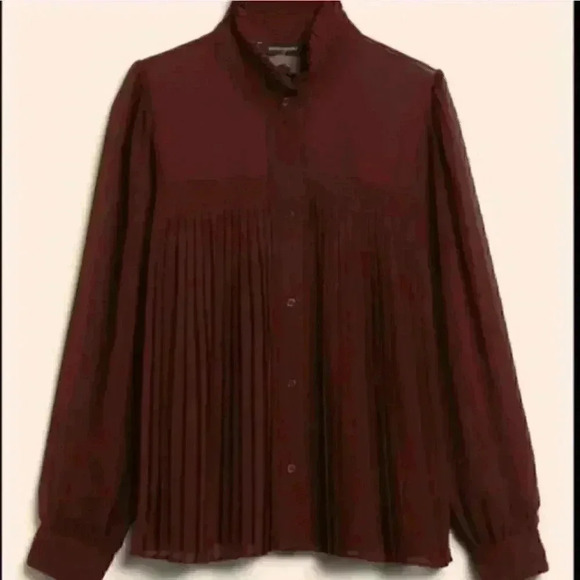Banana Republic Chiffon Pleated Blouse - Picture 9 of 13